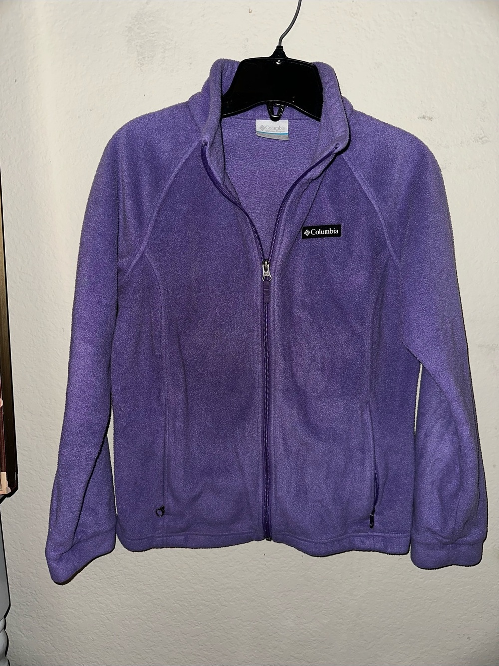 Columbia purple fleece zip up jacket kids size large